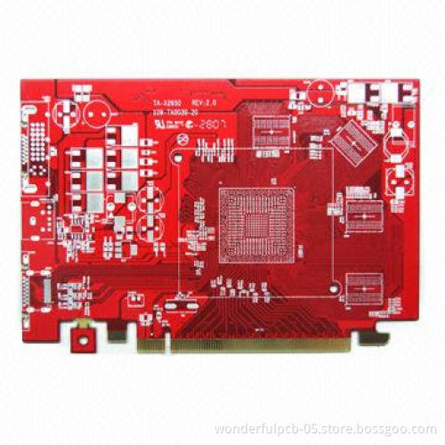 2-layered Quick-turnaround PCB, Made of FR4 Material, Red Solder Mask, 2oz Copper Thickness